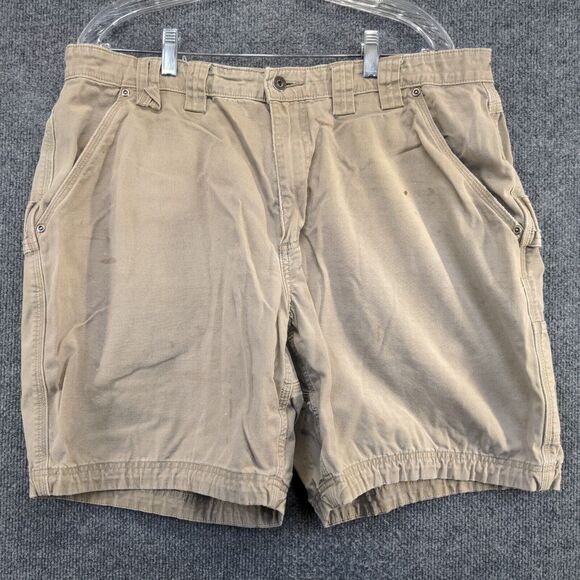 Duluth Trading co Men's Chino Shorts Tan Size 38 Cotton Blend Slash Pockets - Picture 6 of 12